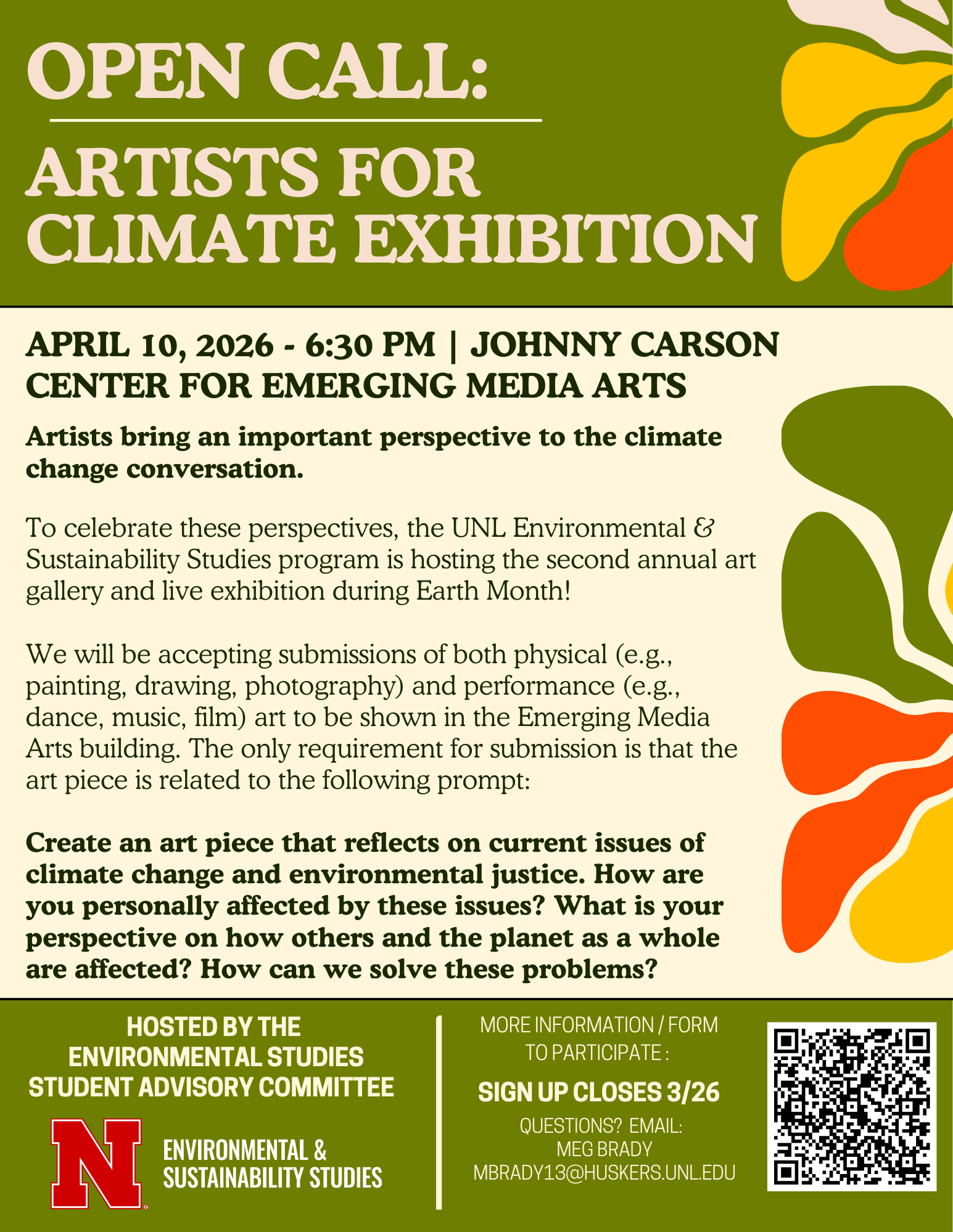 flyer for the Artists for Climate Exhibition