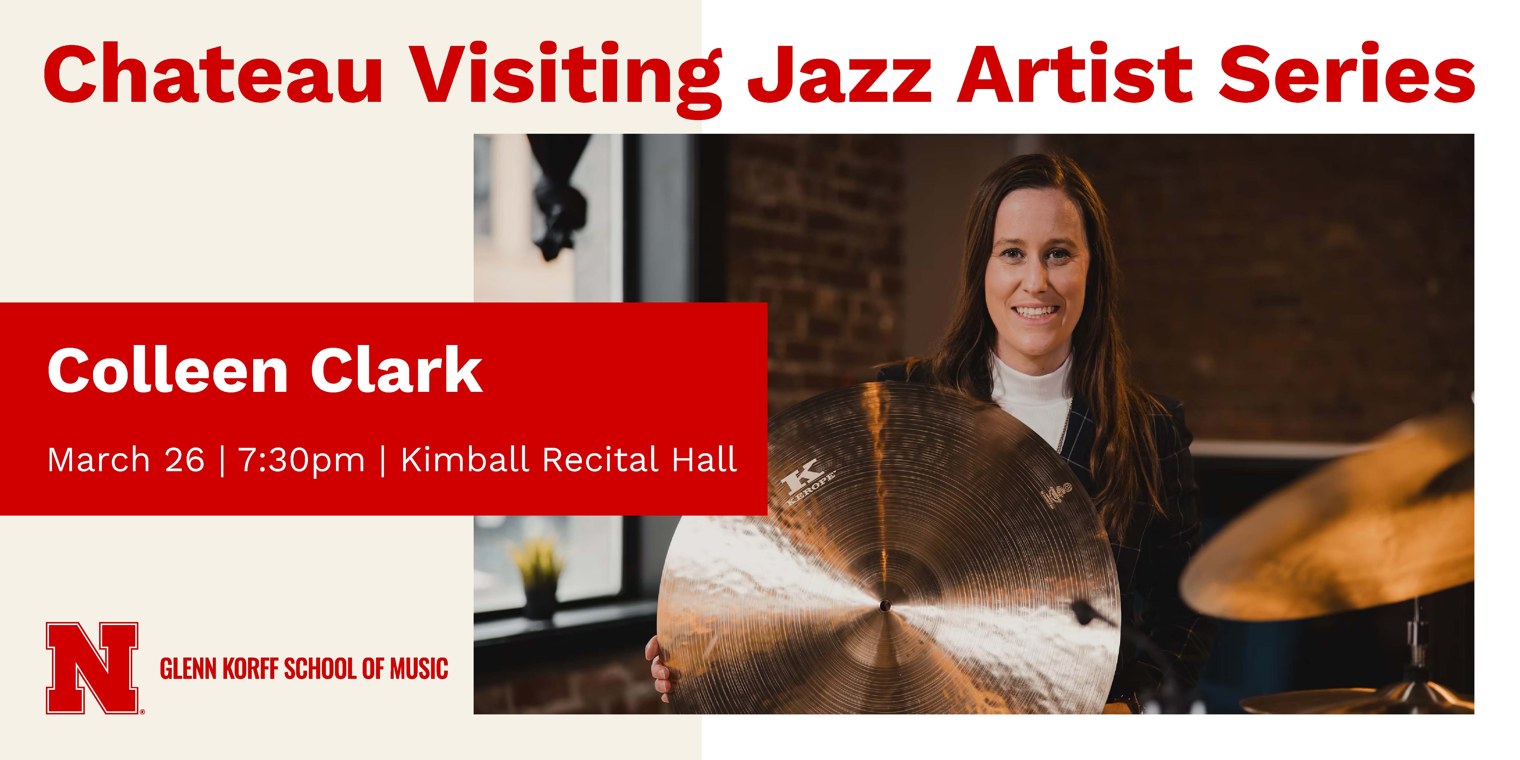 Guest artist Colleen Clark will perform in concert on Thursday, March 26 at 7:30 p.m. in Kimball Recital Hall as part of the Chateau Visiting Artist Series.