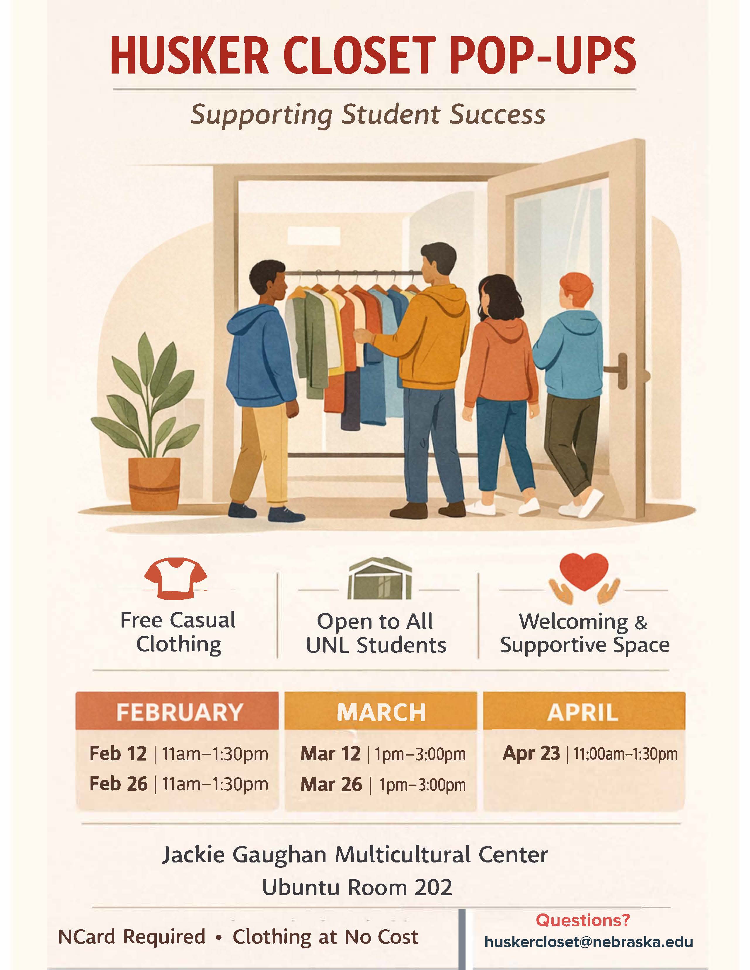 Upcoming Husker Closet Pop-Ups
