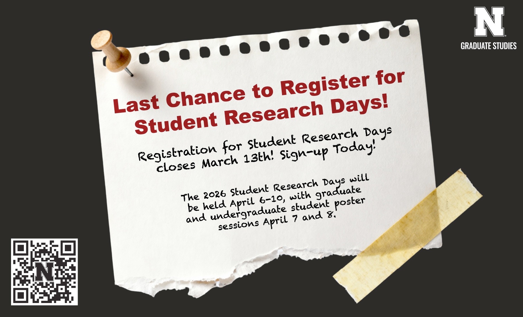 Last Chance to Register for Student Research Days