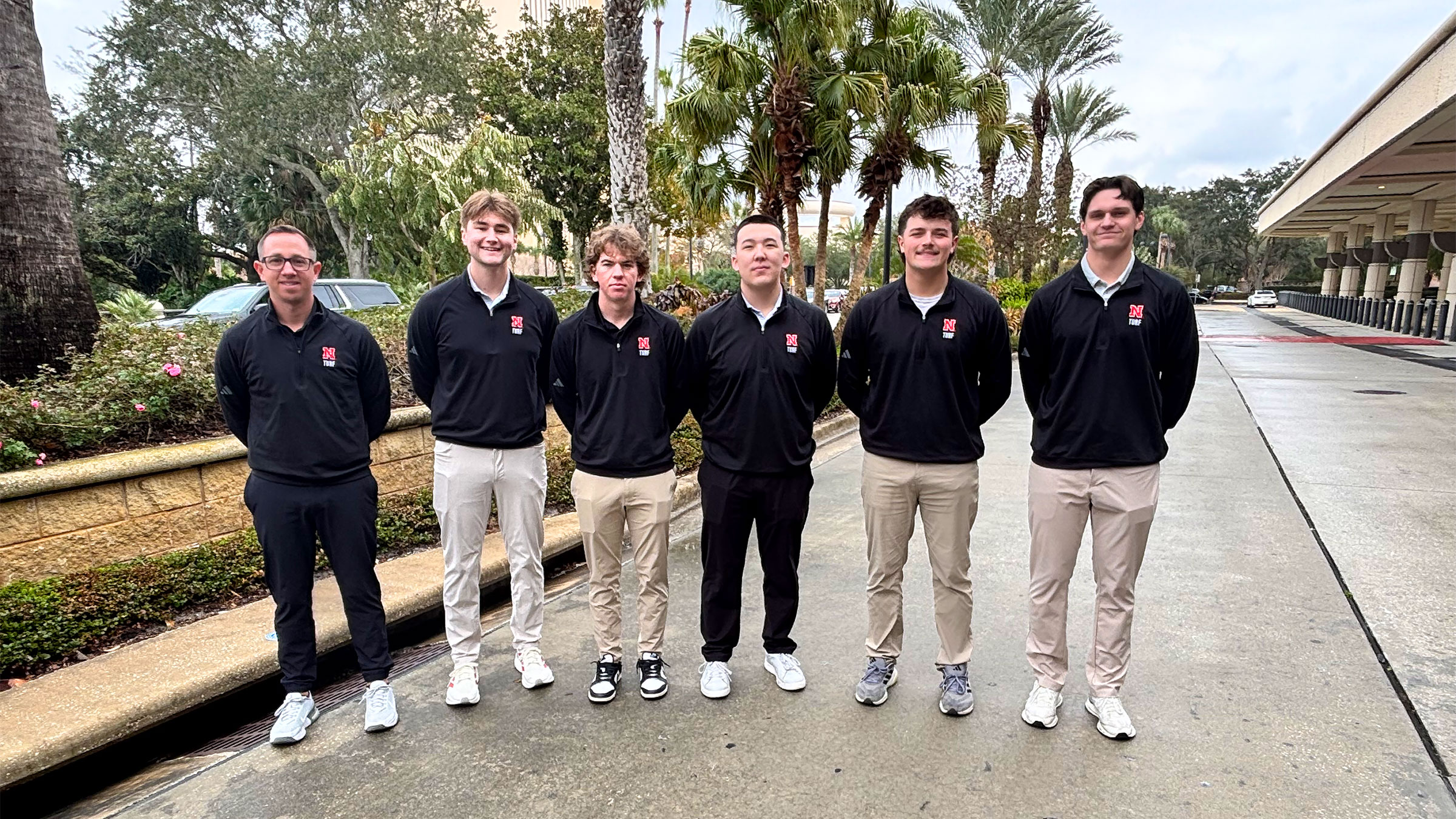 Agronomy and horticulture students (from left) Joe Herman, Jaden Krenzer, Ryan Knipping, Josh Hong, Riley Dinslage and Nate Agosta compete in the Golf Course Superintendent Association of America's Turf Bowl Feb. 5 in Orlando, Florida.