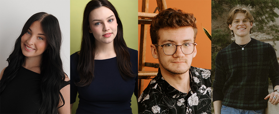 Left to right: Teagan Bade, Emerson Mattson, Adian Upton and Joey Westerdale are among the cast of the Nebraska Repertory Theatre&rsquo;s &ldquo;Bright Star.&rdquo;