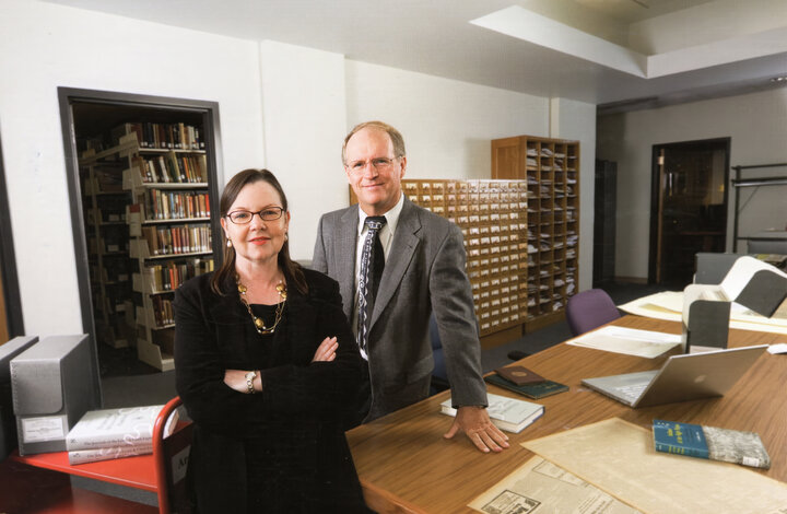 CDRH founding codirectors Katherine Walter and Kenneth Price in 2008. (University of Nebraska Foundation)