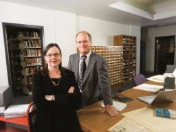 CDRH founding codirectors Katherine Walter and Kenneth Price in 2008. (University of Nebraska Foundation)
