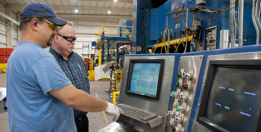 Operator and supervisor at work.