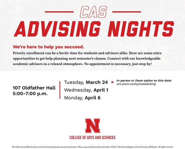 CAS Advising Nights Promotion