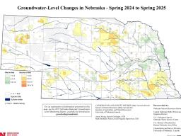 Groundwater-Level Changes in Nebraska - Spring 2024 to Spring 2025