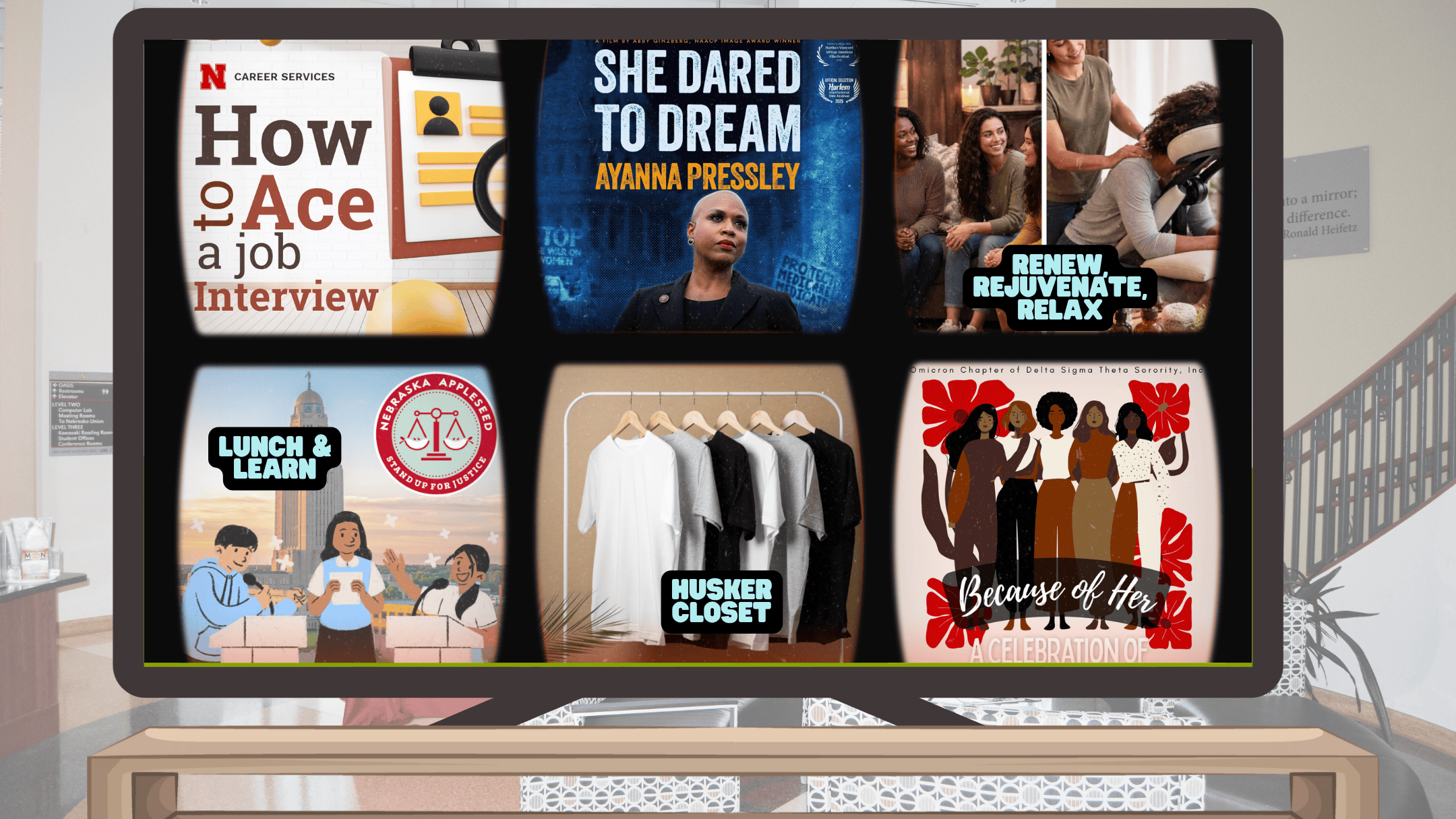 A photo collage featuring six key upcoming events hosted by Student Culture and Community