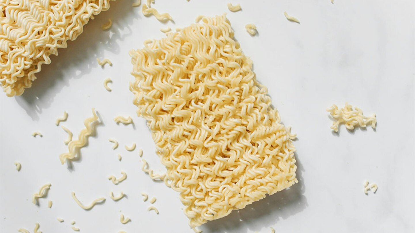 Uncooked ramen noodles.