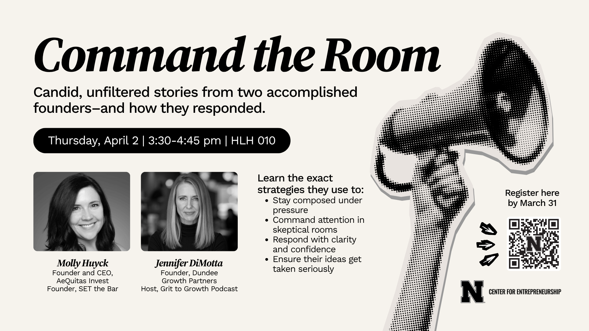 Command the Room | Thursday April 2, from 3:30-4:45 p.m.