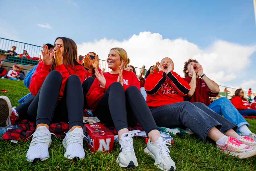 Relax on Love Library's front lawn with Picnic food, games, and more. 