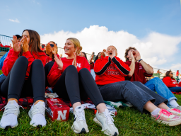 Relax on Love Library's front lawn with Picnic food, games, and more. 