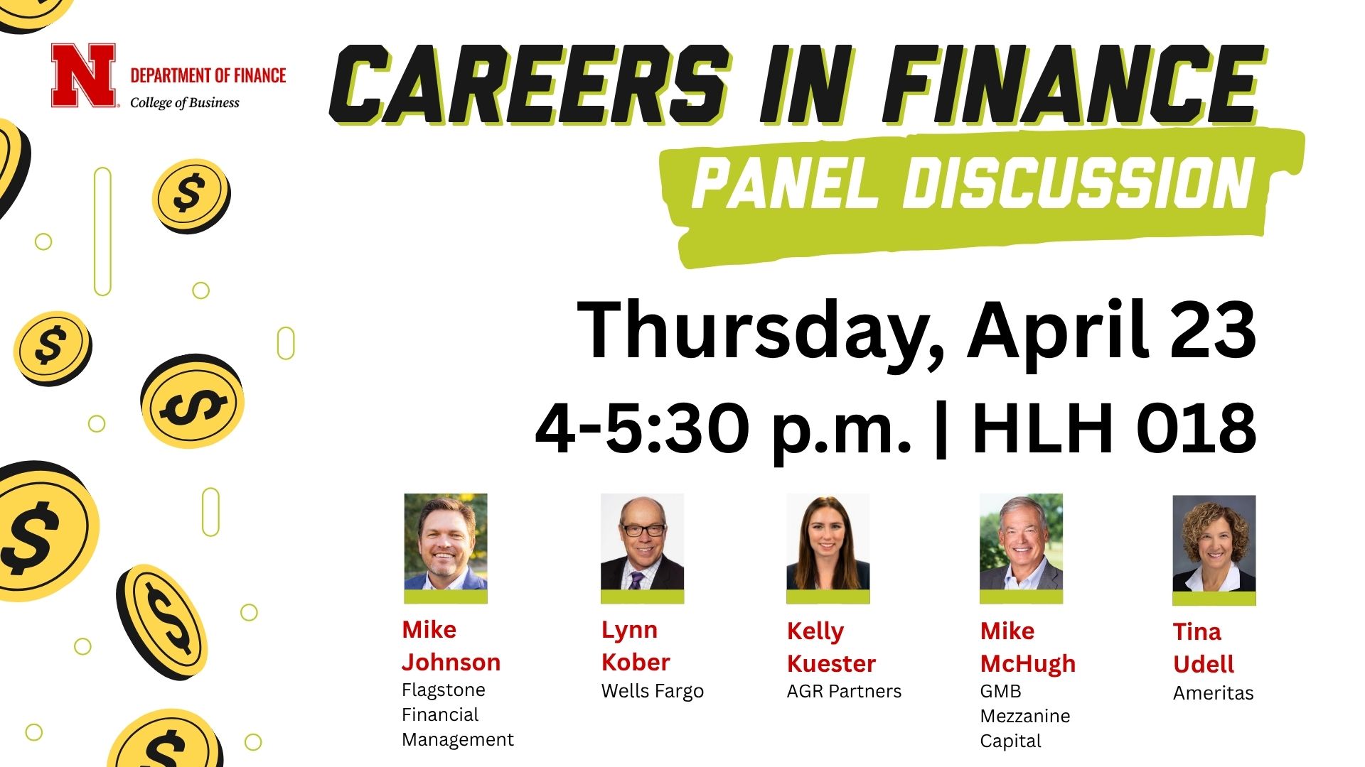 Careers in Finance Panel Discussion | Thursday, April 23, from 4-5:30 p.m.