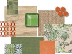 Material palette study by 3rd year interior design student Olivia Ondracek.