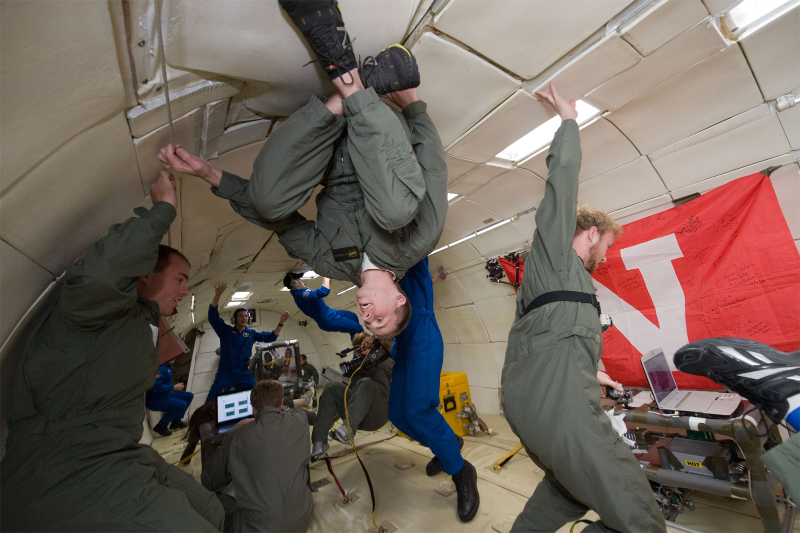 UNL student floats during NASA Microgravity University
