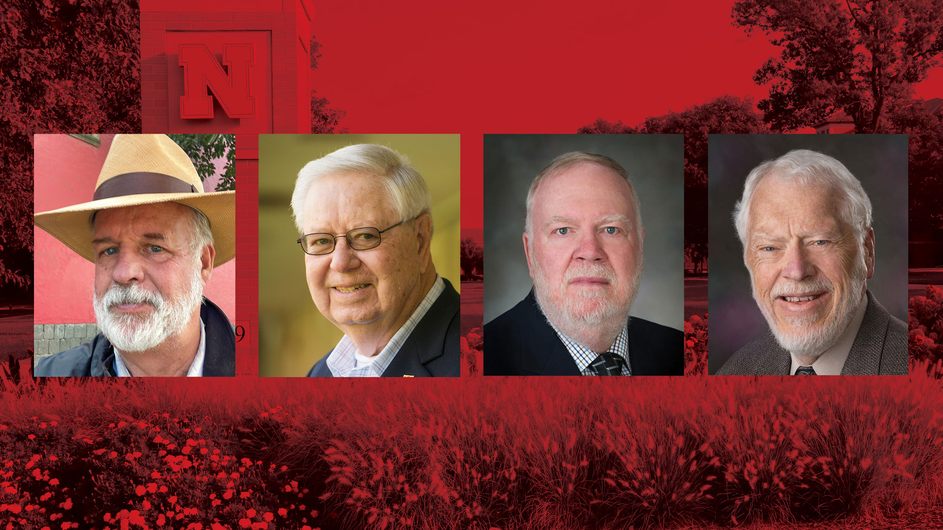 Department of Agronomy and Horticulture 2025&nbsp;Alumni Lifetime Achievement Award recipients include Thomas S. Payne, left, Calvin O. Qualset, James &ldquo;Jim&rdquo; S. Schepers, and the late&nbsp;James &ldquo;Jim&rdquo; Specht, 