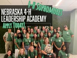 Nebraska 4-H Leadership Academy. 4-H sophomores, apply today!