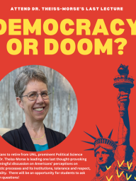 Attend Dr. Theiss-More's Last Lecture Democracy or Doom?