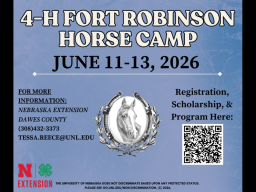 4-H Fort Robinson Horse Camp, June 11-13, 2026