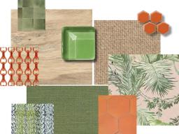 Material palette study by 3rd year interior design student Olivia Ondracek.