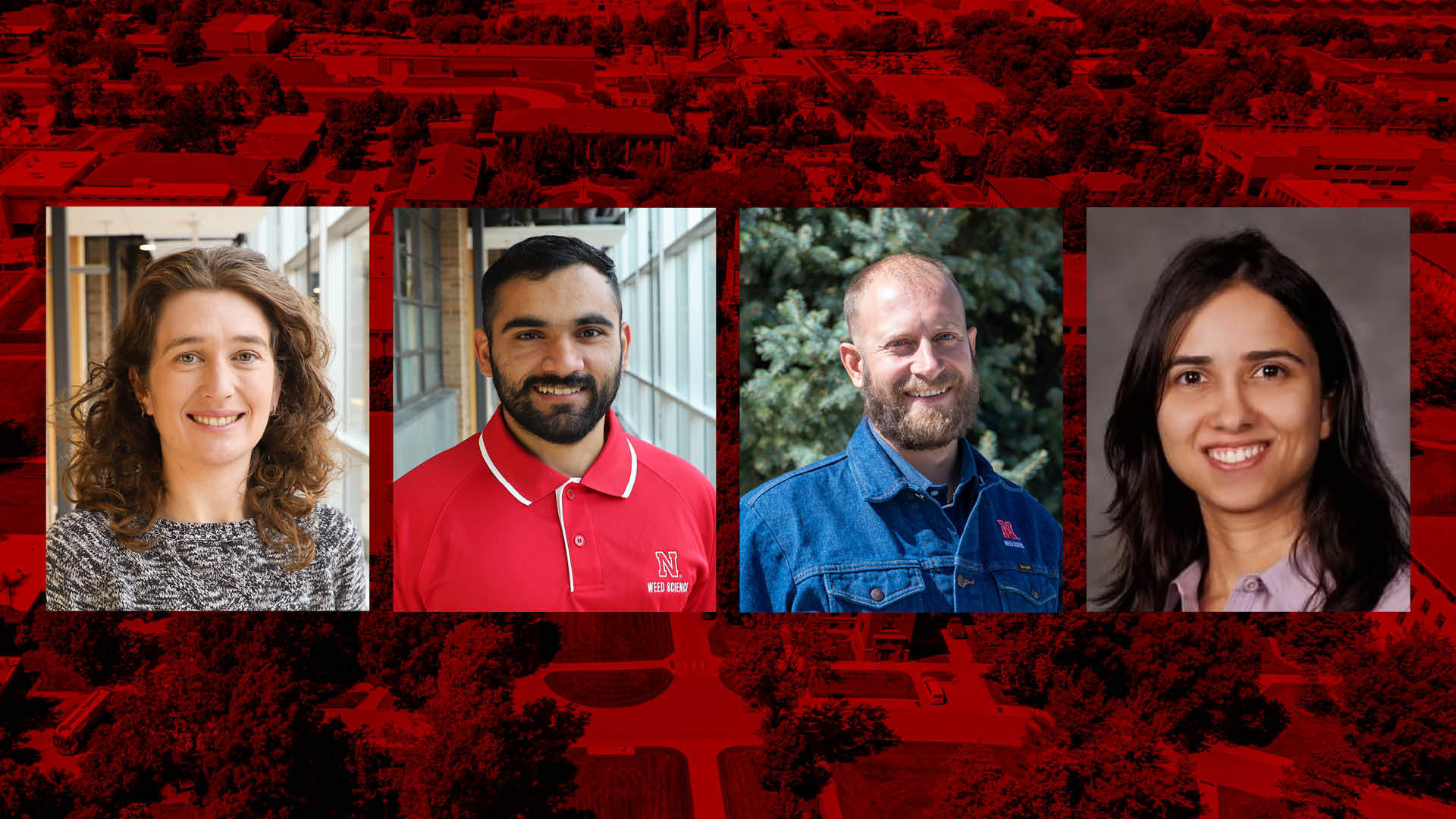 Amanda Folck, Vipin Kumar, Nevin Lawrence and Ritika Lamichhane (from left to right) earned 2025 extension awards