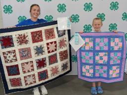 Two 4-H Quest Quilt quilted exhibits at the 2025 Lancaster County Super Fair
