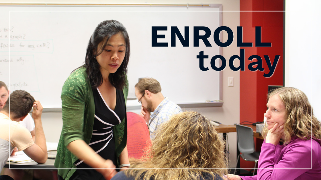This year's NMSSI courses for math teachers include MATH 802T (Functions, Algebra and Geometry for Middle Level Teachers), MATH 805T (Discrete Mathematics for Teachers) and MATH 814T (Linear Algebra for Teachers).