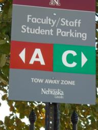 A C parking sign