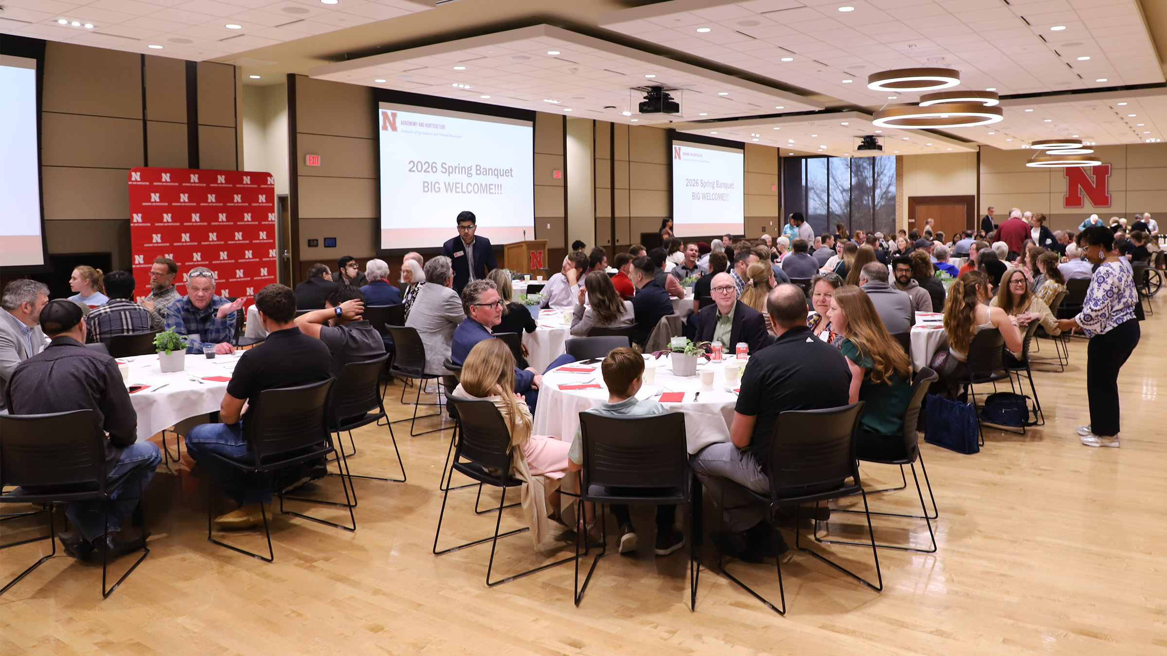The Department of Agronomy and Horticulture community and guests gather for the 2026 annual spring banquet April 15 at the Nebraska East Union.