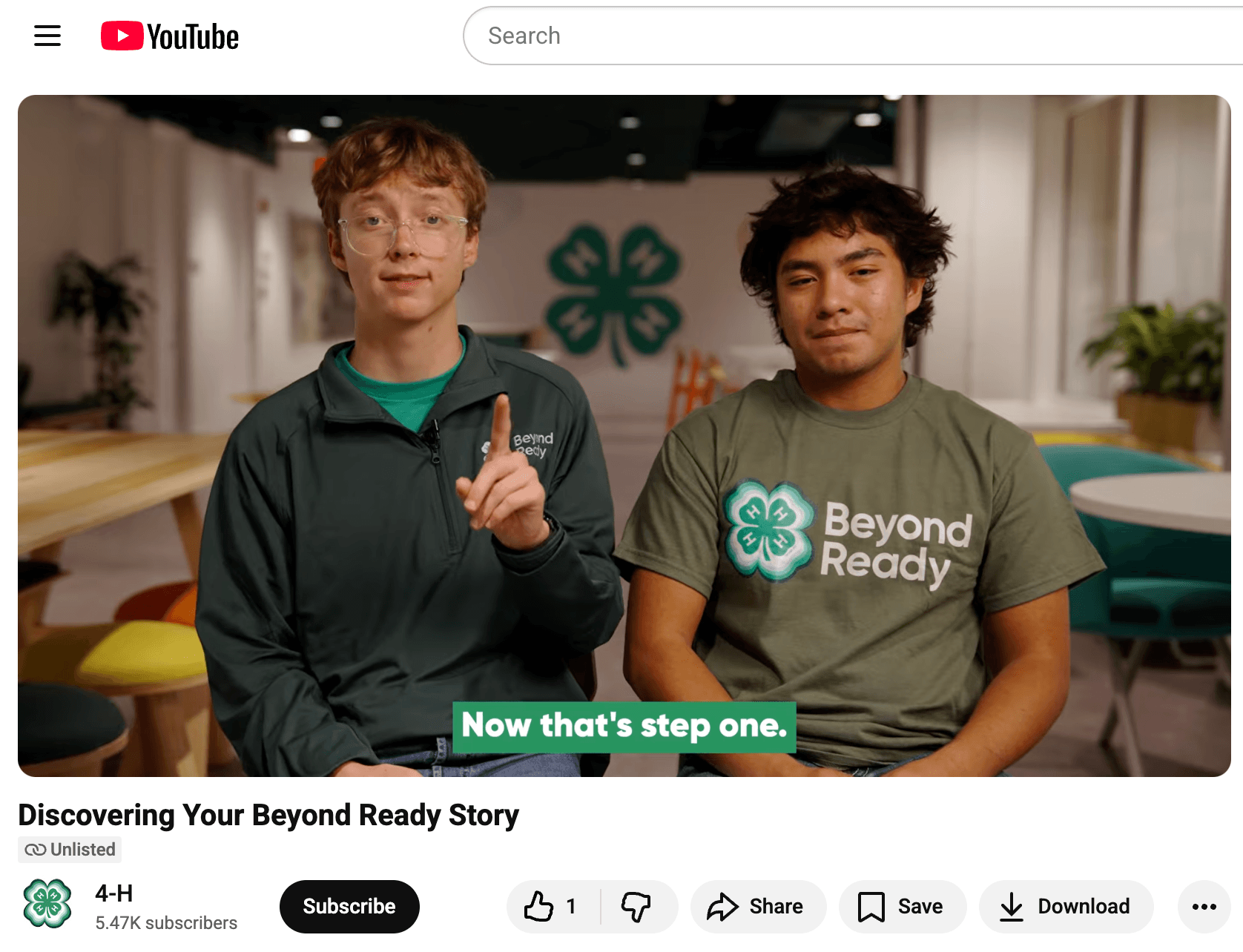 Screenshot of Beyond Ready Story Video
