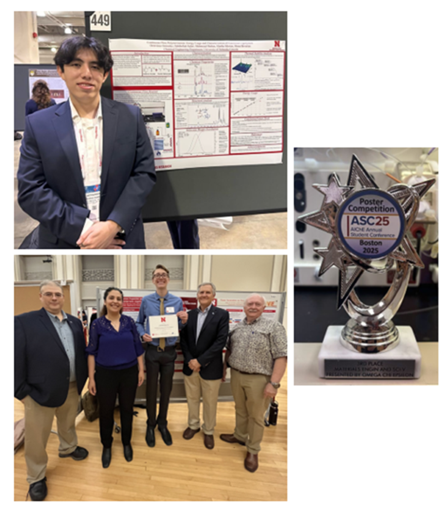 Top photo: Octavious Gonzalez by his poster; Bottom photo: Roman Estrada, Mona Bavarian, Jarod Harris, Alan Dostal & Jerry Hudgins; Third photo: The award Octavious won during his poster competition