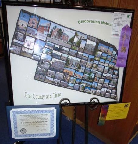 Erica Peterson received a "Nebraska State Historical Society Certificate of Achievement for her poster and scrapbook titled Discovering Nebraska One County at a Time" at the 2012 Nebraska State Fair. 