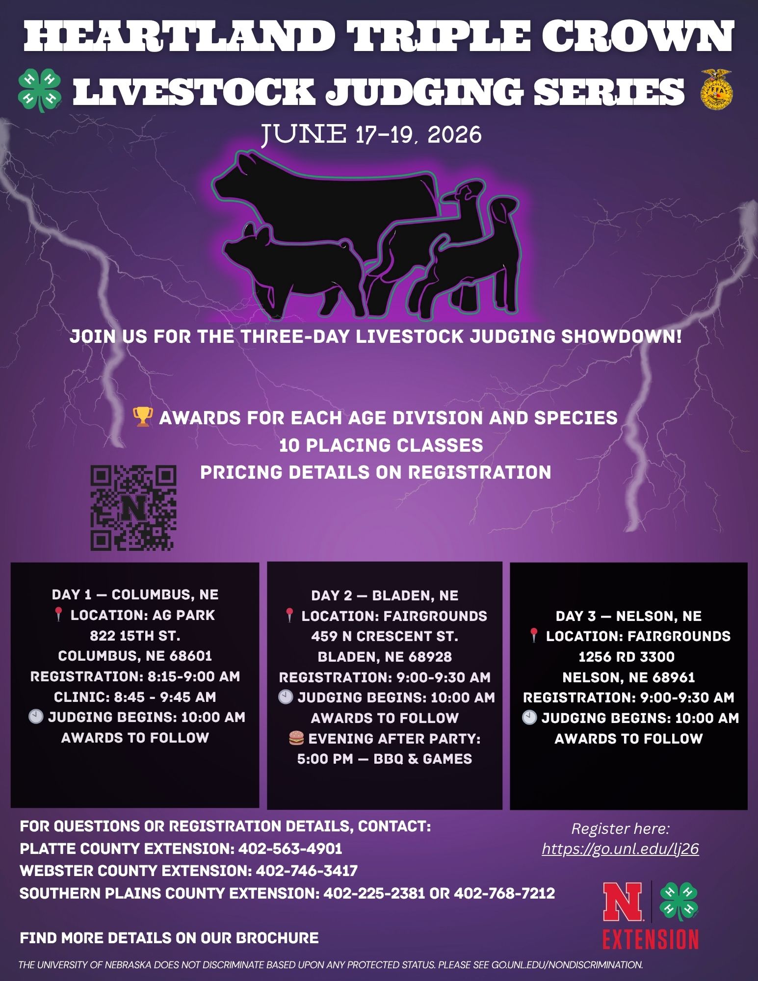 Join us for the three day Livestock Judging Showdown 