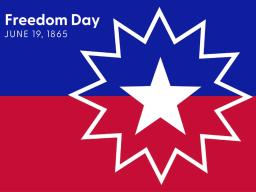 The Juneteenth flag represents freedom and the end of human chattel slavery in the USA.