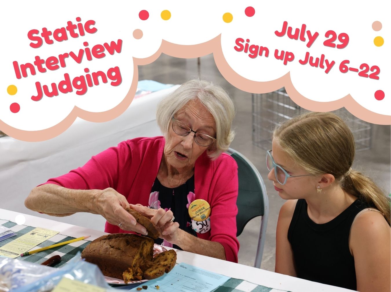 Static Interview Judging, July 29, sign up July 6–22