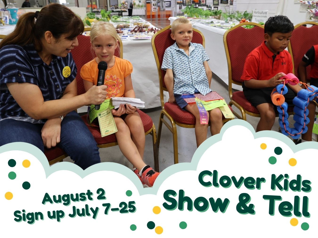 Clover Kids Show & Tell, August 2, Sign up July  7&ndash;25