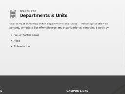 Screen capture of Directory web application