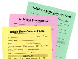 Rabbit Show, Fur and Pet Class Comment Cards