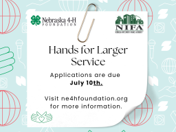 Hands for Larger Service applications are due July 10.