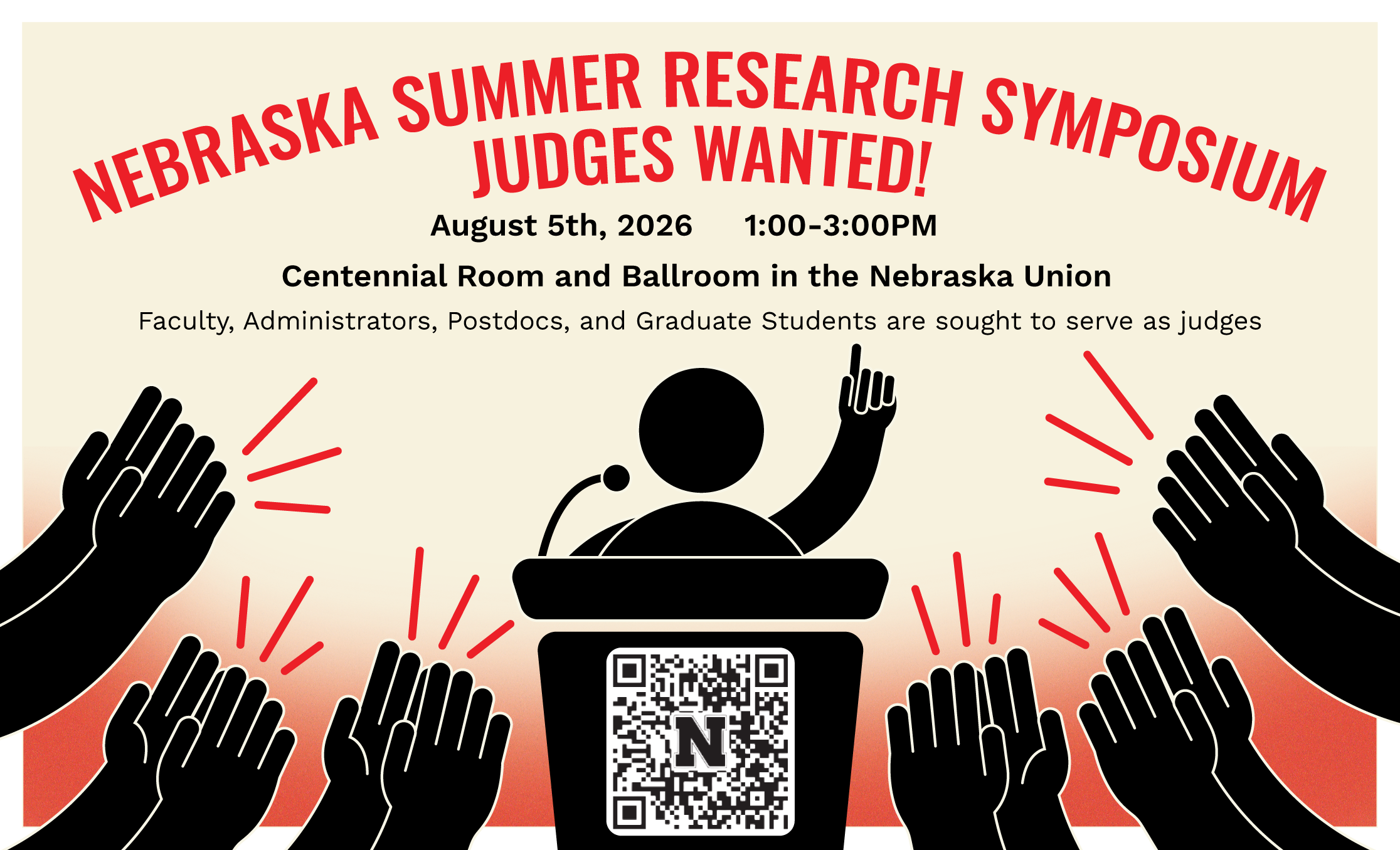 Judges Needed for Nebraska Summer Research Symposium