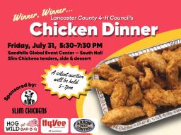 4-H Council's Chicken Dinner and Silent Auction will be held Friday, July 31