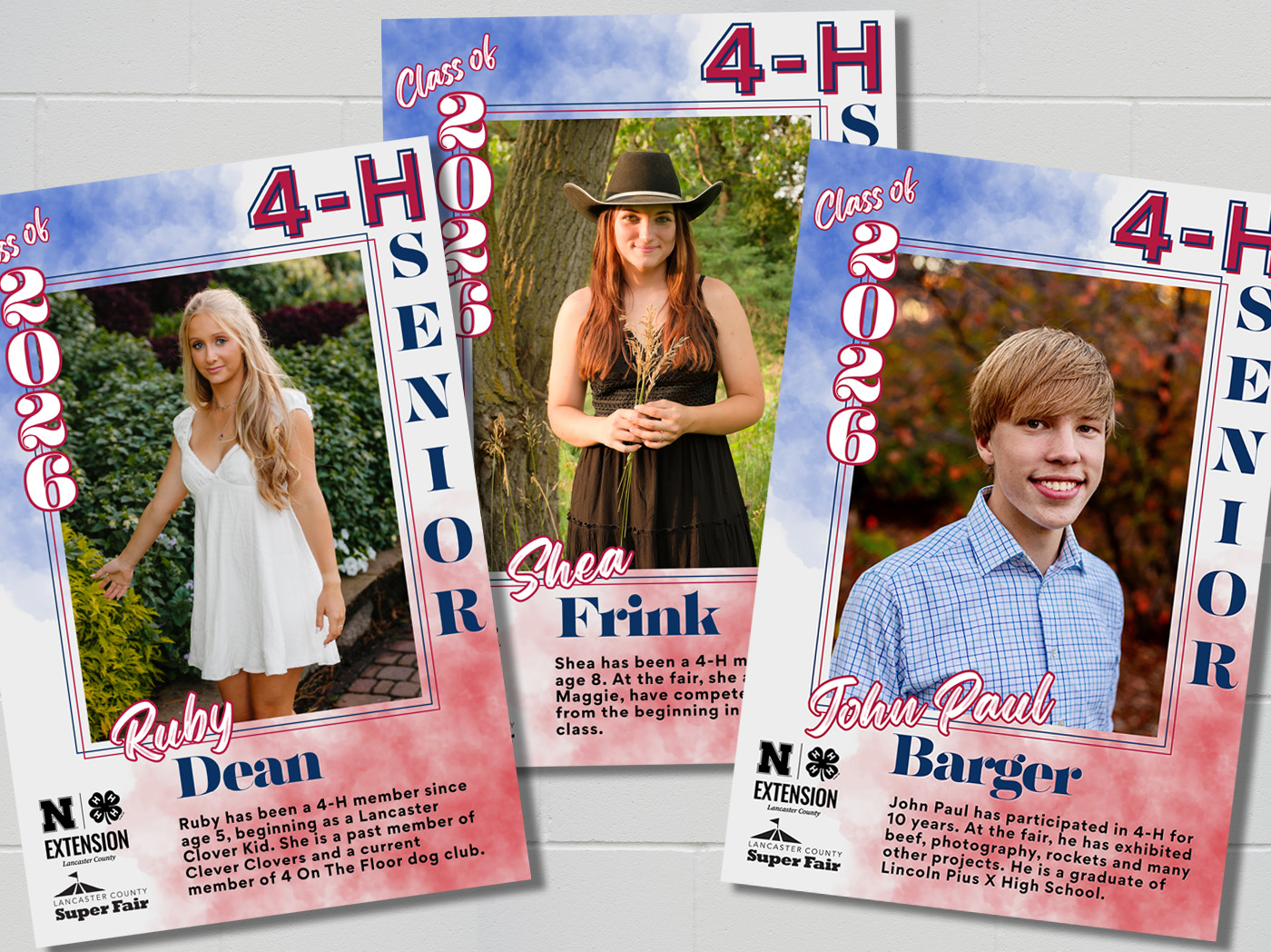Example 4-H Senior posters that will be displayed at the 2026 Lancaster County Super Fair