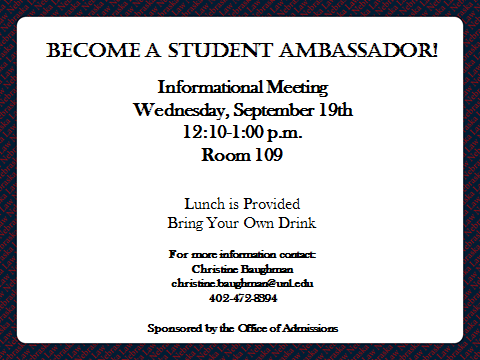 Student Ambassador Meeting