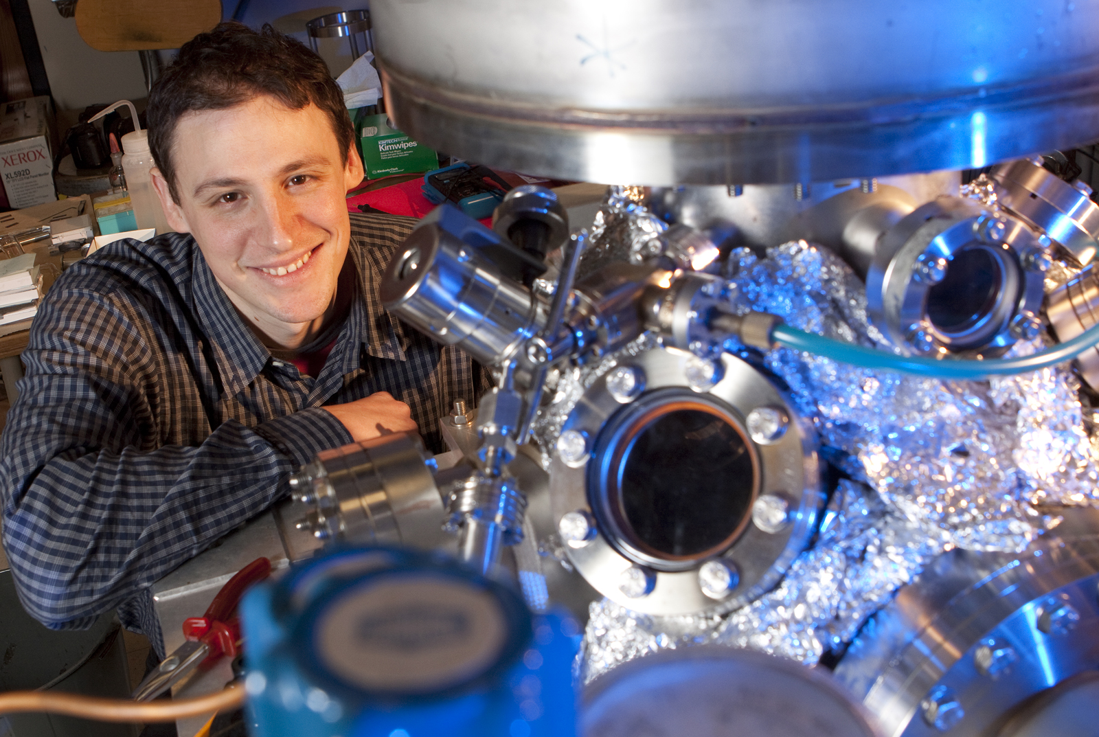 A team lead by Martin Centurion has developed a method to capture 3-D images of molecules undergoing structural changes. The method includes using a vacuum chamber similar to the one pictured.