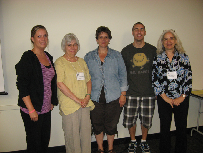 Angela Blank, Bonnie Saunders of UIC, Virginia Clark, Jeremy Renfro and Janet Beissinger of UIC