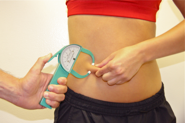 A 3-pinch skinfold caliper test is used to determine the percentage of body fat and lean muscle on your body.