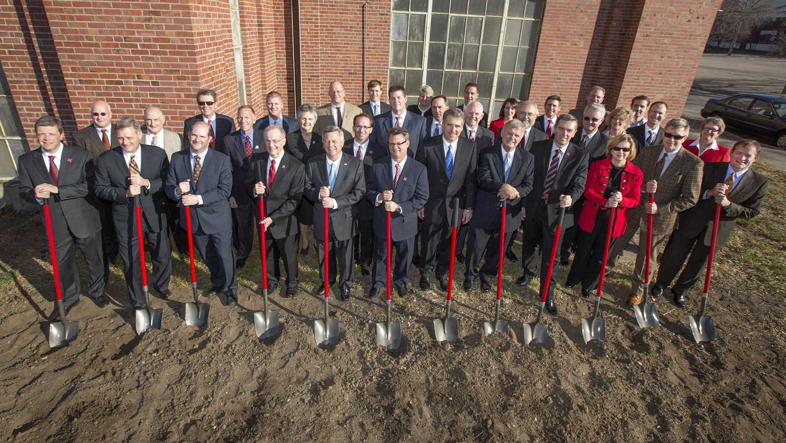 A ceremonial Nebraska Innovation Campus groundbreaking was part of the Nov. 16 announcement on the expanded collaboration between UNL and ConAgra Foods.