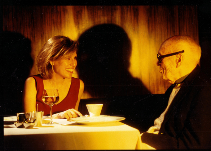 Hilary Lewis with Philip Johnson in 2002. Photo by Richard Leslie Schulman.