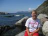 Kirby Wright displaying her Husker pride in Italy