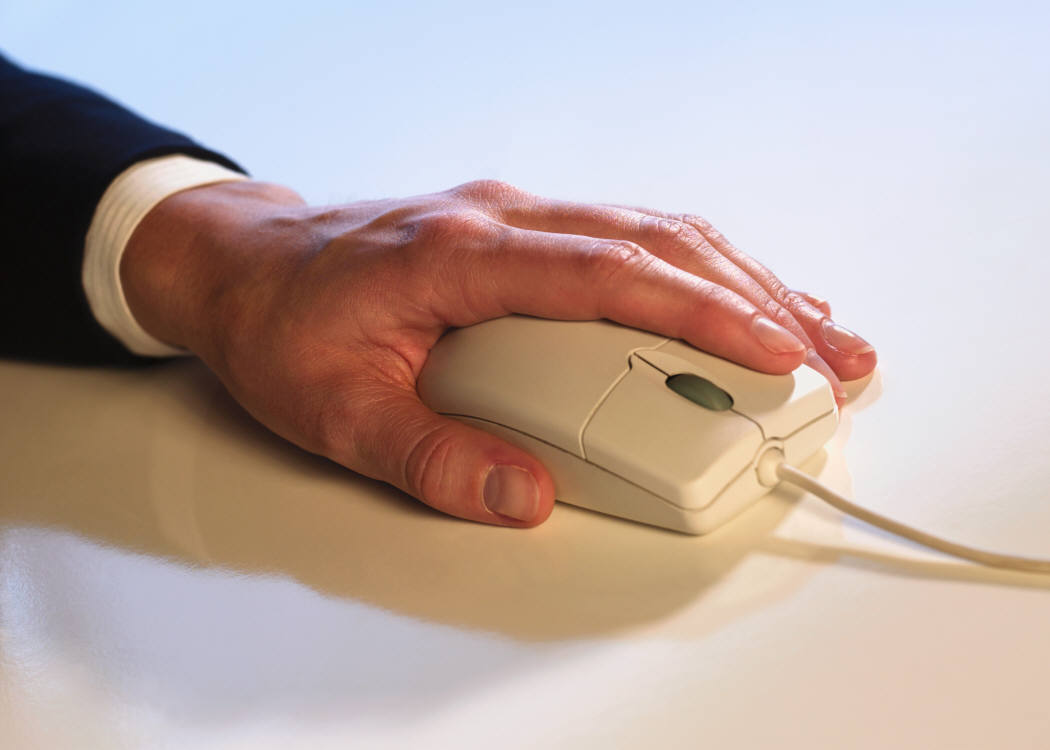 Hand on a mouse